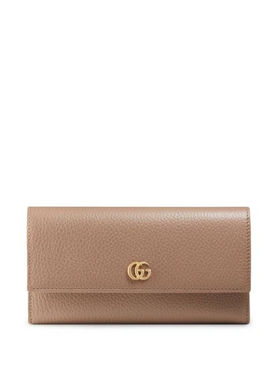 Gucci Gg Marmont长款钱包 In Pink