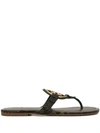 TORY BURCH MILLER LEATHER LOGO SANDALS