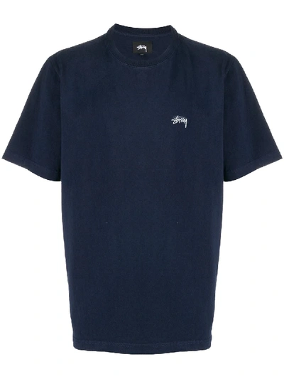 Stussy Logo Oversized T-shirt In Blue