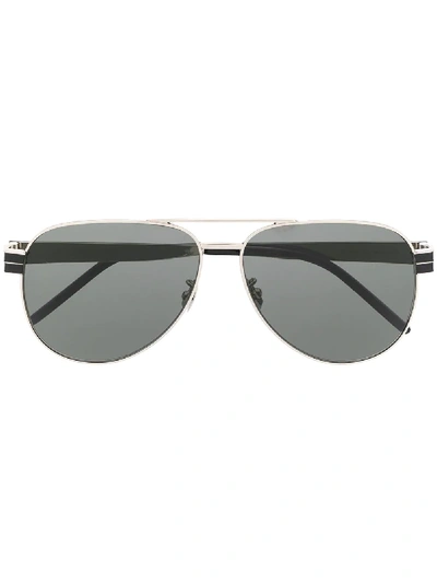 Saint Laurent Aviator-style Sunglasses In Silber