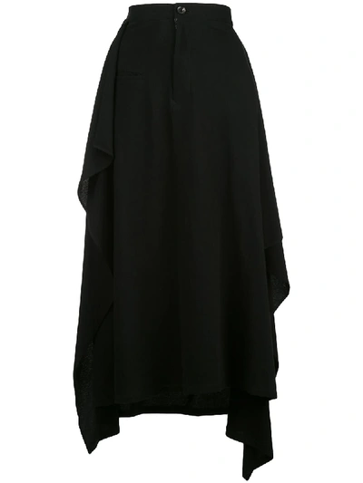 Yohji Yamamoto 中长口袋半身裙 In Black