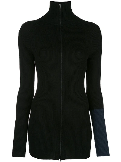 Yohji Yamamoto Zipped Knitted Sweater In Black