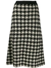 GUCCI HOUNDSTOOTH-PRINT A-LINE SKIRT