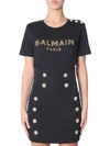 BALMAIN T-SHIRT WITH STRASS LOGO,11085129