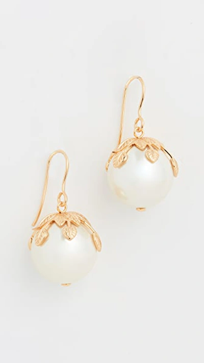 Aurelie Bidermann Albizia Earrings In Gold/pearl