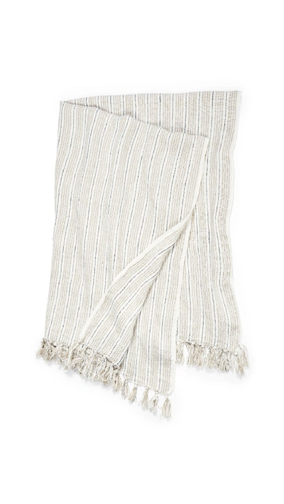 Shopbop Home Shopbop @home Pom Pom At Home: Newport Throw Blanket In Natural/midnight