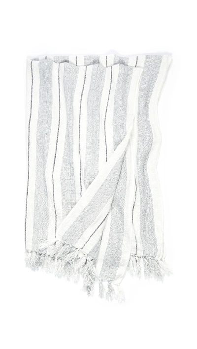 Shopbop Home Pom Pom At Home: Laguna Thrown Blanket In Grey/charcoal