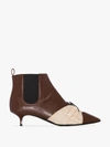 ROSIE ASSOULIN ROSIE ASSOULIN BROWN PLEATED CUTOUT 35 ANKLE BOOTS,194F0714074579