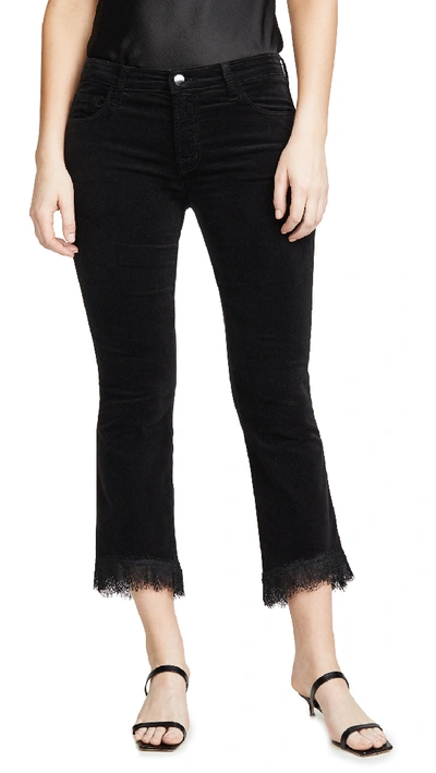 J Brand Selena Mid Rise Crop Bootcut Pants In Black