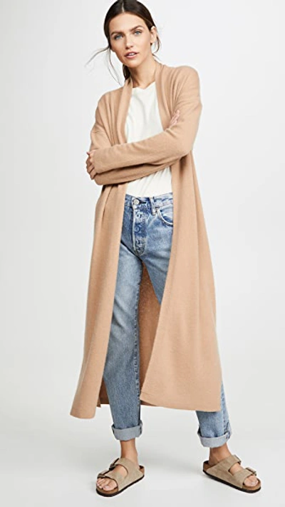 Naadam Long Cashmere Dressing Gown In Camel