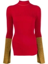 MONCLER RIBBED CONTRAST CUFF SWEATER