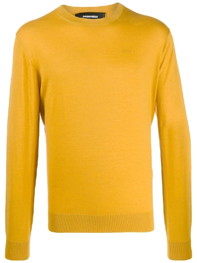 Dsquared2 Long Sleeve Knit Jumper In Yellow