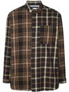 WHITE MOUNTAINEERING PANELLED CHECKED PRINT SHIRT