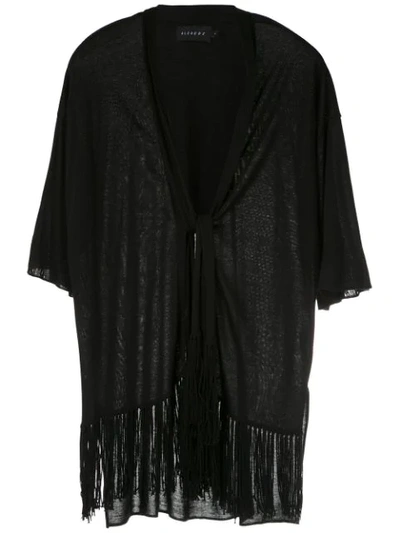 Alcaçuz Fringed Nice Kimono In Black