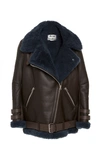 Acne Studios Velocite Oversized Shearling Jacket In Brown