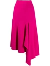Balenciaga Asymmetric Wool-blend Midi Skirt In Pink