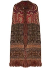 ETRO TAPESTRY EMBROIDERED FRINGED CAPE