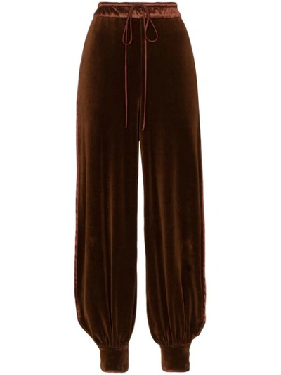 Gucci Embroidered Chenille Trackpants In 2028 Brown