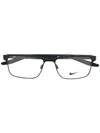 Nike Square Frame Swoosh Glasses In 黑色