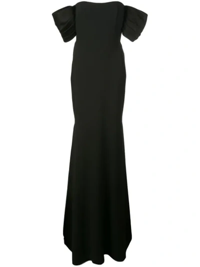 Alex Perry Off The Shoulder Evening Gown In Black