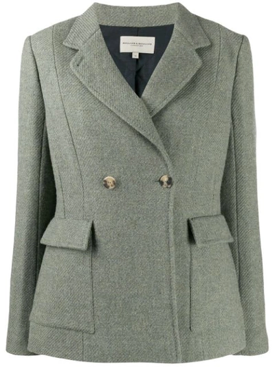 Holland & Holland Double-breasted Fitted Blazer In Green