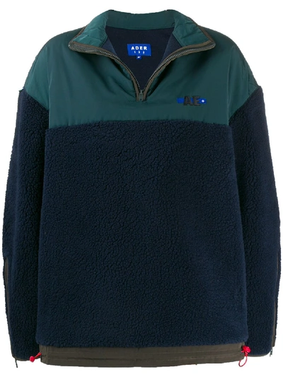 Ader Error Oversized Shearling Jumper In Blue