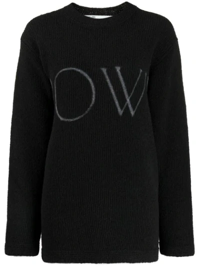 Off-white Logo Knitted Jumper In Black