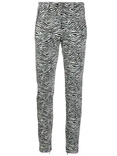 Cambio Zebra Print Tailored Trousers In Black