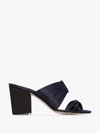 ROSIE ASSOULIN ROSIE ASSOULIN NAVY BLUE BUCKLED 85 PLEATED MULES,194F0914074542