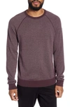 Vince Birdseye Crewneck Wool & Cashmere Sweater In Deep Orchid/ H Grey