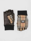 BURBERRY Logo Appliqué Lambskin and Vintage Check Mittens