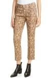 FRAME LE HIGH SKINNY SNAKE EMBOSSED COATED JEANS,LHKCCP119P