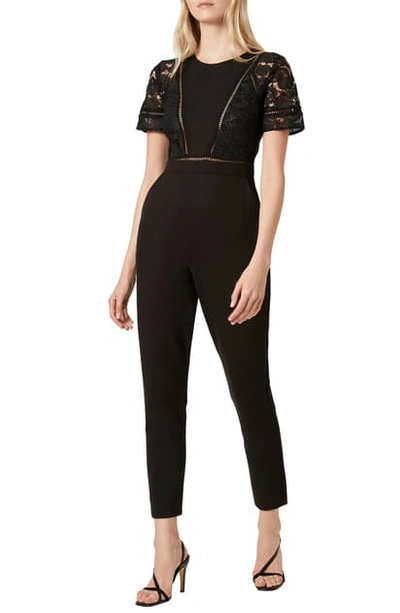 French Connection Viola Lula Lace-bodice Jumpsuit In Black