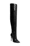 STEVE MADDEN HARLOW REPTILE EMBOSSED OVER THE KNEE BOOT,W-HARL