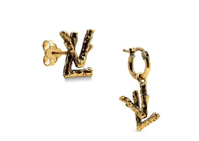 Pre-owned Louis Vuitton  Lv Twig Earrings Gold