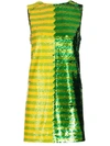 HALPERN HALPERN SEQUINNED STRIPED SHIFT MINI DRESS