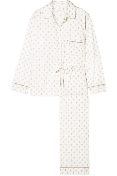 Pour Les Femmes Printed Cotton-sateen Pajama Set In White