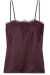 CAMI NYC THE SWEETHEART LACE-TRIMMED SILK-CHARMEUSE CAMISOLE