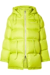 ACNE STUDIOS OVERSIZED HOODED QUILTED NEON SHELL DOWN JACKET