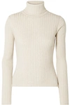 ANNA QUAN HEATHER RIBBED COTTON TURTLENECK TOP