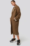 Na-kd Big Button Long Coat Brown