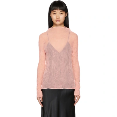 Issey Miyake Pink Chiffon Twist Top In 21 Lgtpink