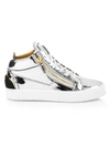 GIUSEPPE ZANOTTI Mirrored Leather Mid-Top Sneakers