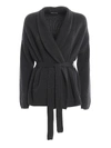 BRUNELLO CUCINELLI RIB KNITTED CASHMERE BELTED CARDIGAN