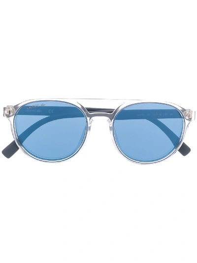 Lacoste L881s Round Tinted Sunglasses In 白色