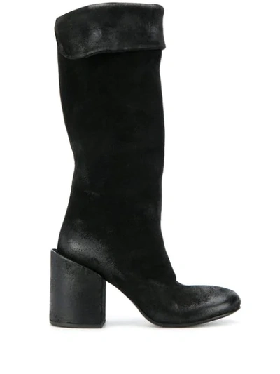 Marsèll Distressed Detail Textured Boots In Black