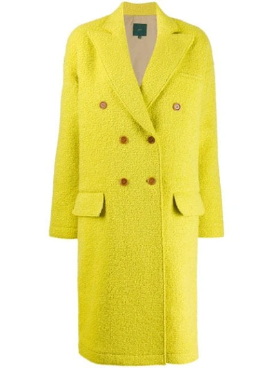 Jejia Fitted Double-breasted Coat In Yellow