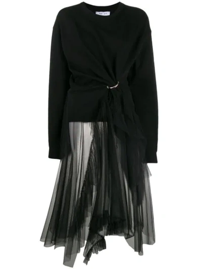 Act N°1 Tulle Panel Dress In Black