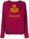 Isabel Marant Étoile Logo Print Sweatshirt In Fuchsia