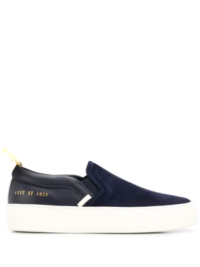 Common Projects Slip-on Leather Trainers In Blue